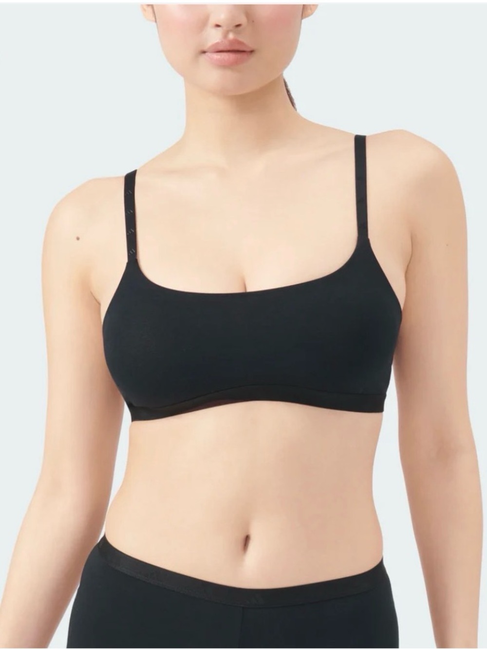 NWT Adidas Active Essentials Cotton Scoop Bralette Black Size Small